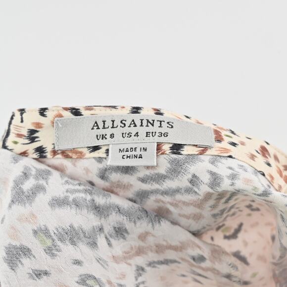 ALLSAINTS Skirt Size 4‎ Raya Arietta Animal Print Multi Ruffled Asymmetric Hem - Picture 9 of 13